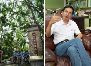 華南國小校長陳清圳(右)規劃一系列的單車之旅，讓孩子親身體驗台灣土地與生活，而非停留課本知識的學習。(左圖／陳清圳提供）