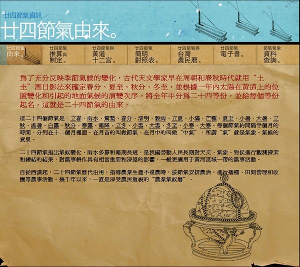 圖3.農業氣象諮詢系統提供二十四節氣相關資料查詢