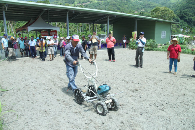 小米機械播種機田間操作情形（農糧署提供）