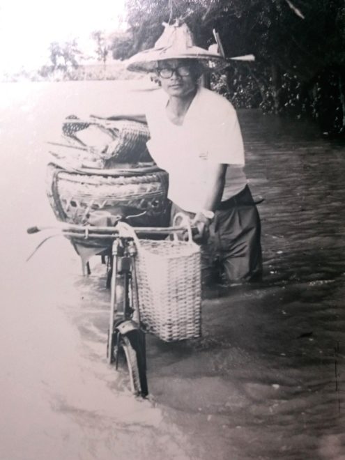 大雨一來，台江內海浮覆區遂成水鄉澤國。攝於1960-1970年代。