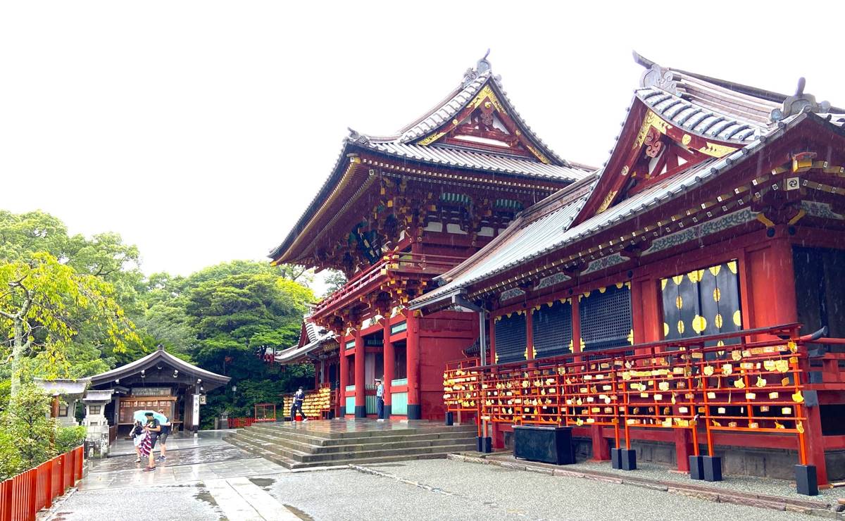 雨中的鶴岡八幡宮(攝影/周姚萍)